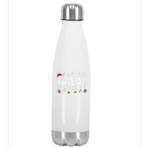 Fa (La)8 Funny Christmas Santa Fa La Math Teacher Stainless Steel Insulated Water Bottle