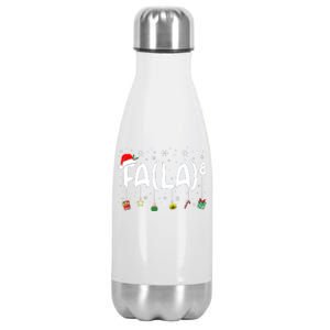 Fa (La)8 Funny Christmas Santa Fa La Math Teacher Stainless Steel Insulated Water Bottle