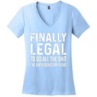 Finally Legal Funny 21st Birthday 2002 Gift For Men & Women Women's V-Neck T-Shirt