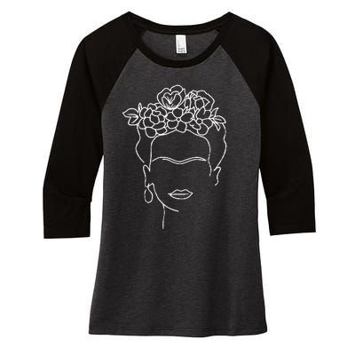 Face Line Women's Tri-Blend 3/4-Sleeve Raglan Shirt