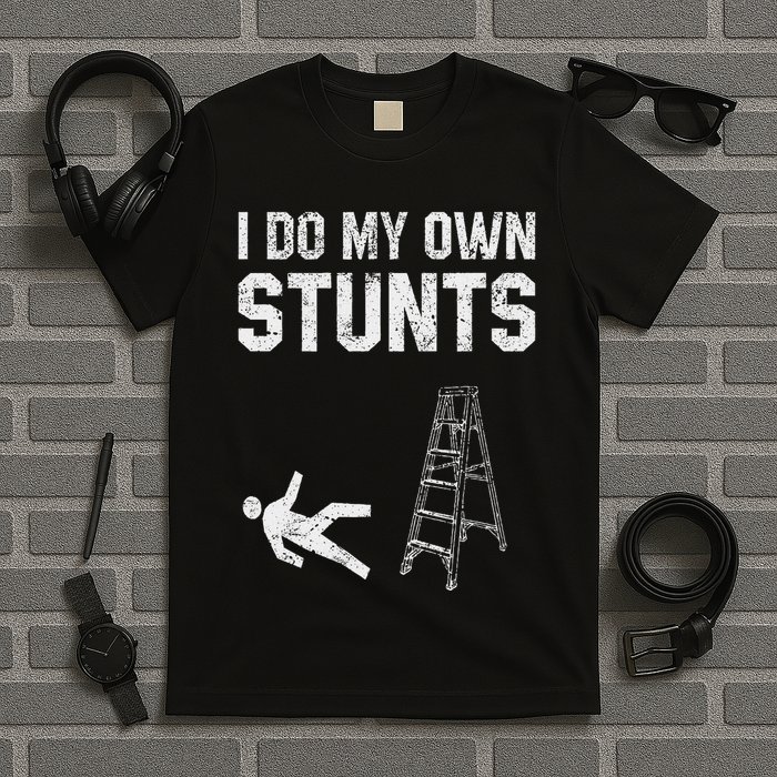 Funny Ladder Fall Gift Broken Bone Hand Get Well Soon T-Shirt