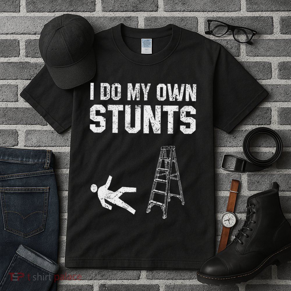 Funny Ladder Fall Gift Broken Bone Hand Get Well Soon Tall T-Shirt