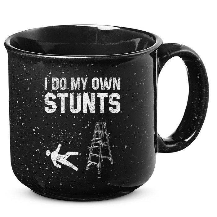 Funny Ladder Fall Gift Broken Bone Hand Get Well Soon 15oz Campfire Ceramic Mug