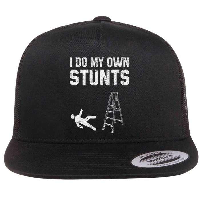 Funny Ladder Fall Gift Broken Bone Hand Get Well Soon Flatbill Hat