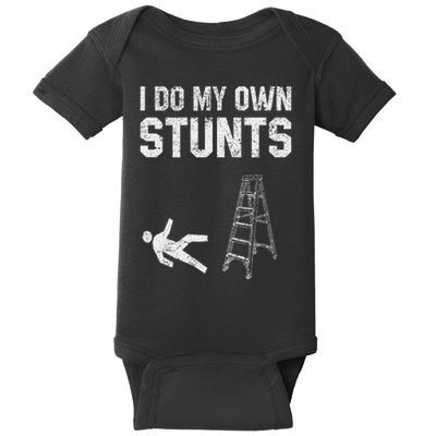Funny Ladder Fall Gift Broken Bone Hand Get Well Soon Baby Bodysuit