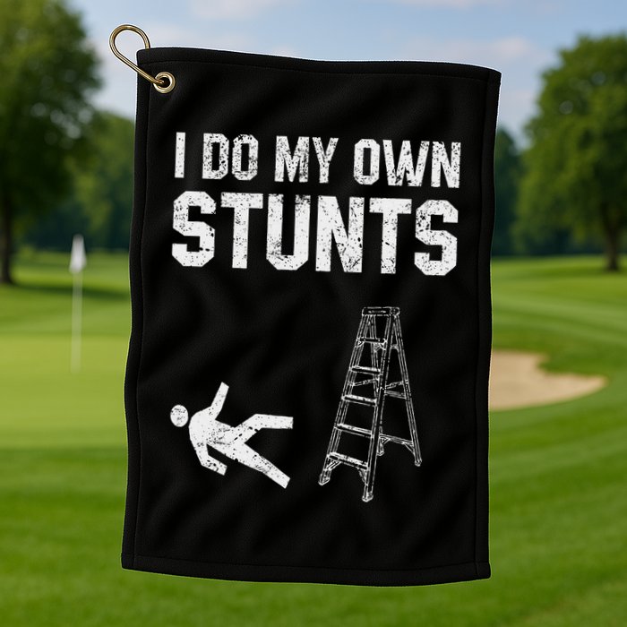 Funny Ladder Fall Gift Broken Bone Hand Get Well Soon Golf Towel