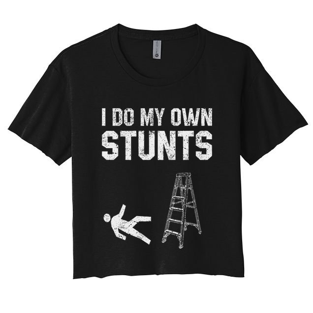 Funny Ladder Fall Gift Broken Bone Hand Get Well Soon Crop Top