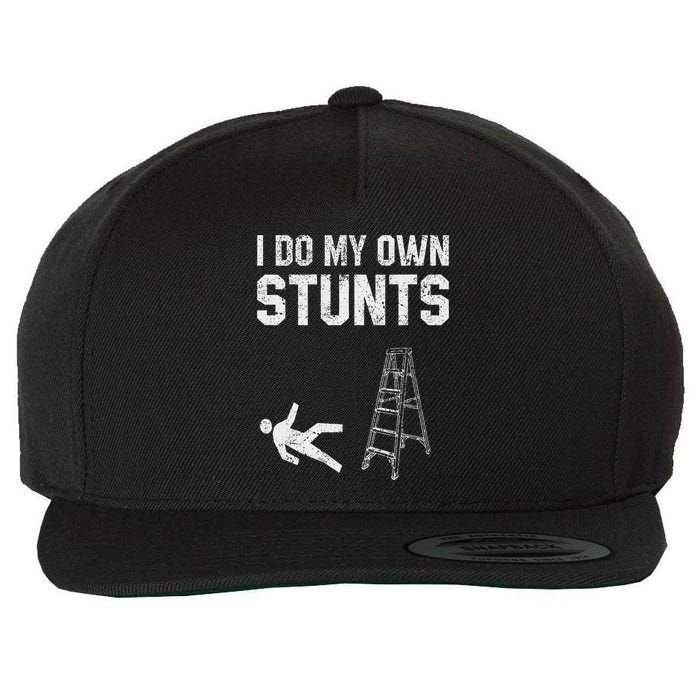 Funny Ladder Fall Gift Broken Bone Hand Get Well Soon Wool Snapback Cap