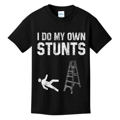 Funny Ladder Fall Gift Broken Bone Hand Get Well Soon Kids T-Shirt