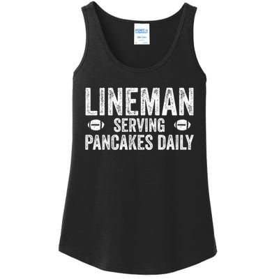 Football Lineman Funny Gift Serving Pancakes Daily Ladies Essential Tank