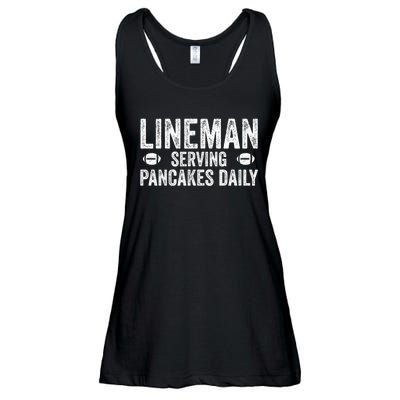 Football Lineman Funny Gift Serving Pancakes Daily Ladies Essential Flowy Tank