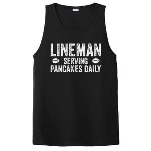 Football Lineman Funny Gift Serving Pancakes Daily PosiCharge Competitor Tank