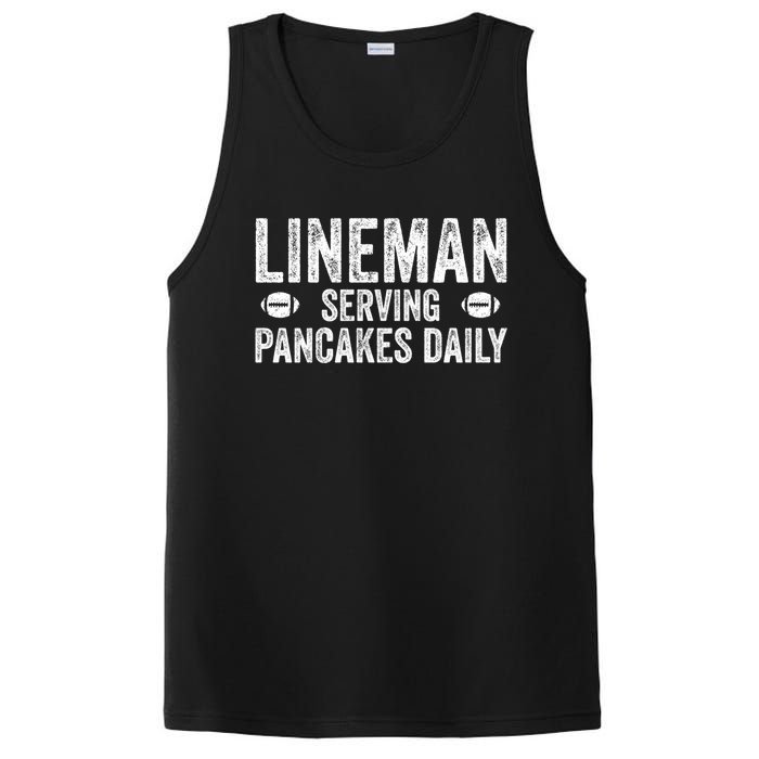 Football Lineman Funny Gift Serving Pancakes Daily PosiCharge Competitor Tank