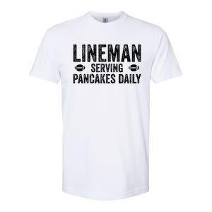 Football Lineman Funny Gift Serving Pancakes Daily Softstyle CVC T-Shirt