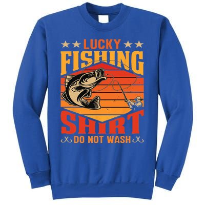 Funny Lucky Fishing Do Not Wash It Funny Fhishing Tall Sweatshirt