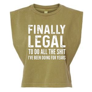 Finally Legal Funny 21st Birthday 2002 Gift Garment-Dyed Women's Muscle Tee