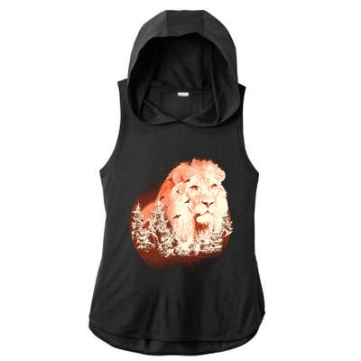 Forest Lion Ladies PosiCharge Tri-Blend Wicking Draft Hoodie Tank