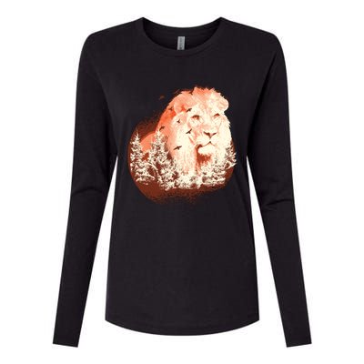 Forest Lion Womens Cotton Relaxed Long Sleeve T-Shirt