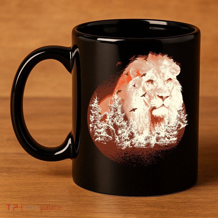Forest Lion 11oz C Handle Ceramic Mug