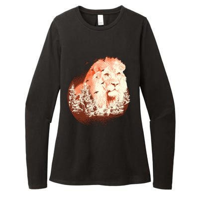 Forest Lion Womens CVC Long Sleeve Shirt