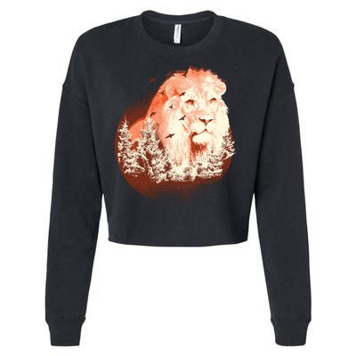 Forest Lion Cropped Pullover Crew