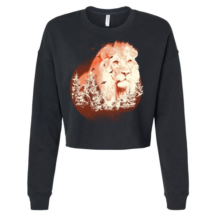 Forest Lion Cropped Pullover Crew