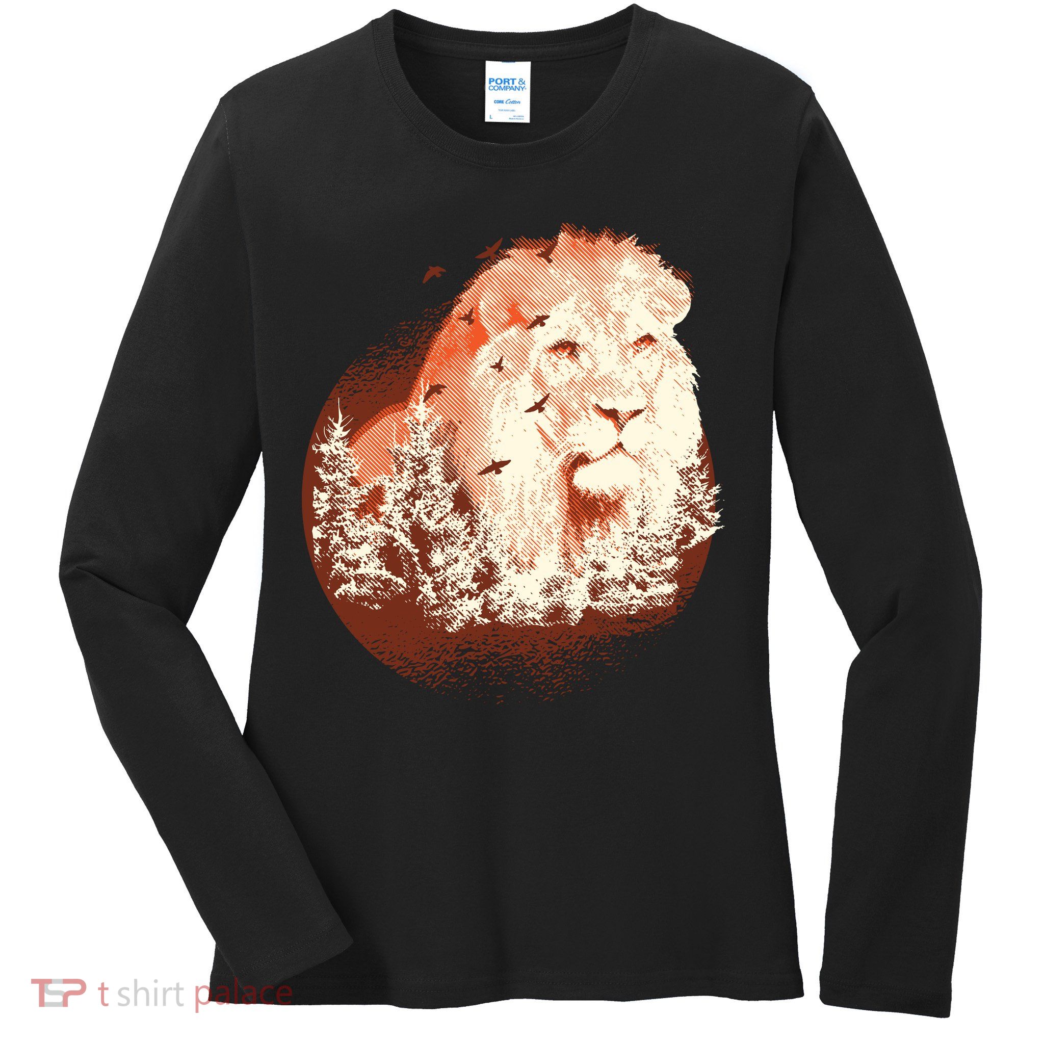 Forest Lion Ladies Long Sleeve Shirt