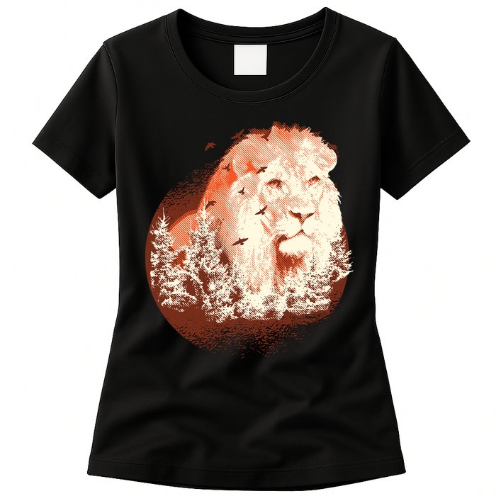 Forest Lion Womens T-Shirt