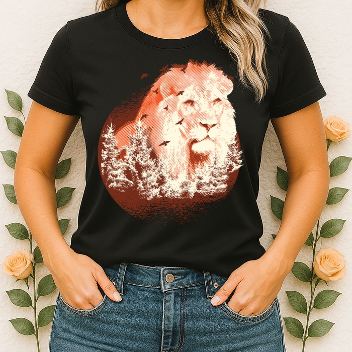 Forest Lion Womens T-Shirt