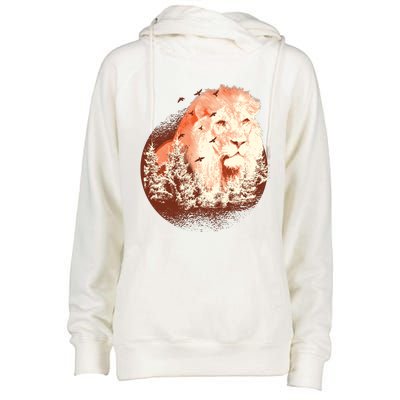 Forest Lion Womens Funnel Neck Pullover Hood