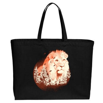 Forest Lion Cotton Canvas Jumbo Tote