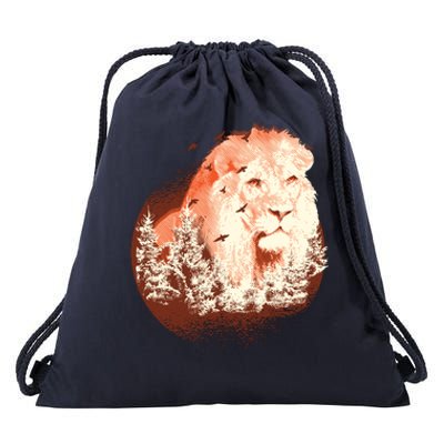 Forest Lion Drawstring Bag