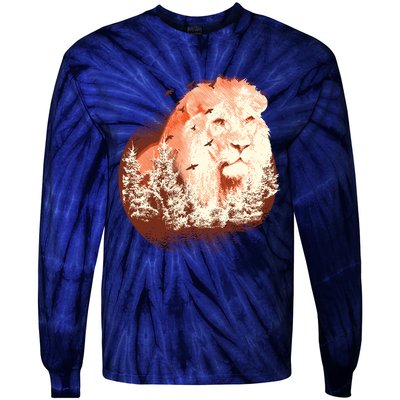 Forest Lion Tie-Dye Long Sleeve Shirt