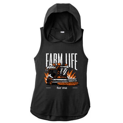 Farm Life For Me Ladies PosiCharge Tri-Blend Wicking Draft Hoodie Tank