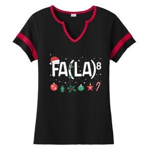 Fa (La)8 Funny Christmas Santa Fa La Math Teacher Ladies Halftime Notch Neck Tee