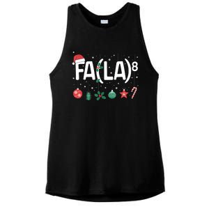 Fa (La)8 Funny Christmas Santa Fa La Math Teacher Ladies PosiCharge Tri-Blend Wicking Tank