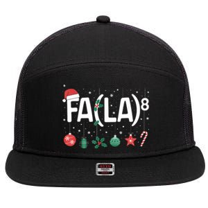 Fa (La)8 Funny Christmas Santa Fa La Math Teacher 7 Panel Mesh Trucker Snapback Hat