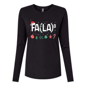 Fa (La)8 Funny Christmas Santa Fa La Math Teacher Womens Cotton Relaxed Long Sleeve T-Shirt