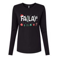 Fa (La)8 Funny Christmas Santa Fa La Math Teacher Womens Cotton Relaxed Long Sleeve T-Shirt