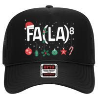 Fa (La)8 Funny Christmas Santa Fa La Math Teacher High Crown Mesh Back Trucker Hat