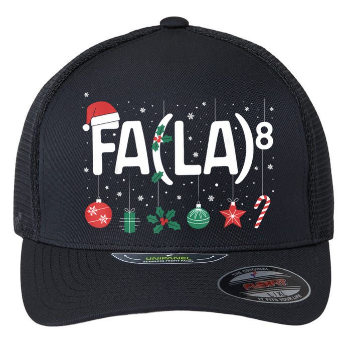 Fa (La)8 Funny Christmas Santa Fa La Math Teacher Flexfit Unipanel Trucker Cap