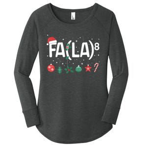 Fa (La)8 Funny Christmas Santa Fa La Math Teacher Women's Perfect Tri Tunic Long Sleeve Shirt