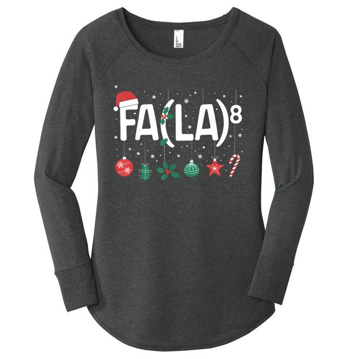 Fa (La)8 Funny Christmas Santa Fa La Math Teacher Women's Perfect Tri Tunic Long Sleeve Shirt