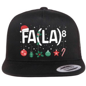 Fa (La)8 Funny Christmas Santa Fa La Math Teacher Flat Bill Trucker Hat