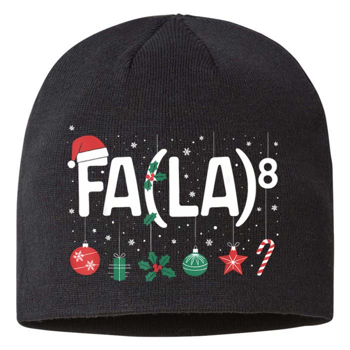 Fa (La)8 Funny Christmas Santa Fa La Math Teacher Sustainable Beanie