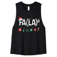 Fa (La)8 Funny Christmas Santa Fa La Math Teacher Women's Racerback Cropped Tank