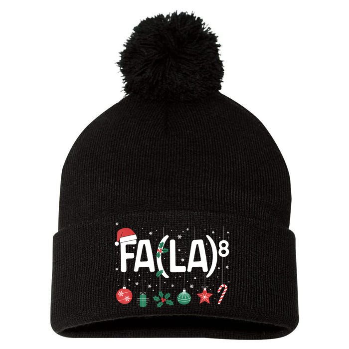 Fa (La)8 Funny Christmas Santa Fa La Math Teacher Pom Pom 12in Knit Beanie