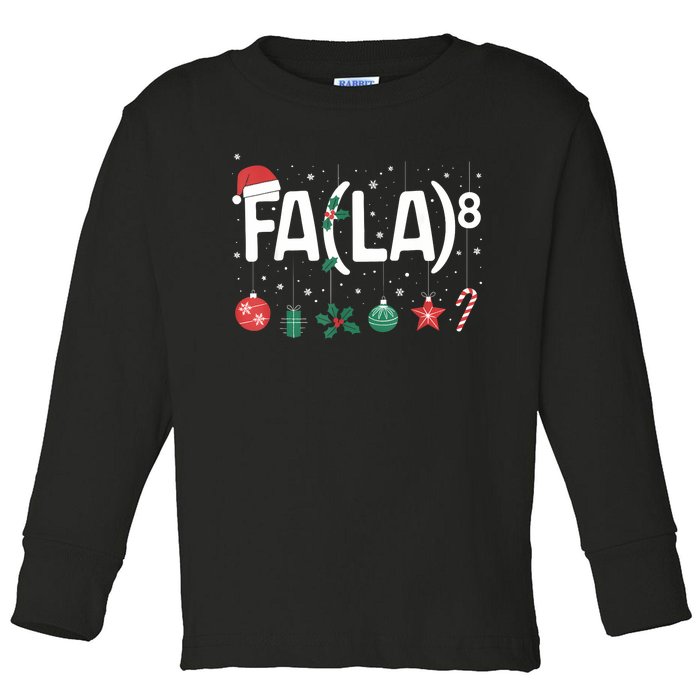 Fa (La)8 Funny Christmas Santa Fa La Math Teacher Toddler Long Sleeve Shirt