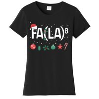 Fa (La)8 Funny Christmas Santa Fa La Math Teacher Women's T-Shirt