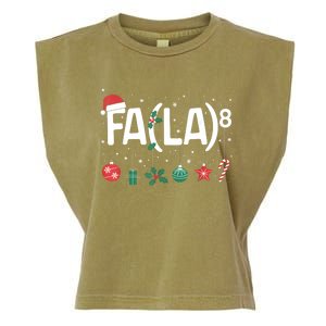 Fa (La)8 Funny Christmas Santa Fa La Math Teacher Garment-Dyed Women's Muscle Tee